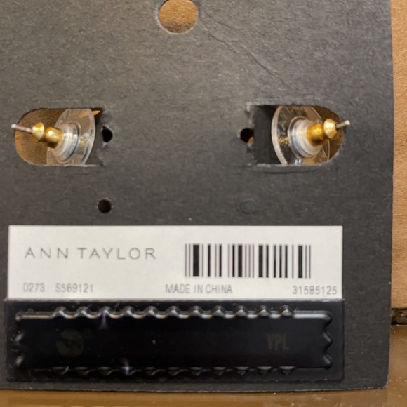 Ann Taylor Pearlized Blue and Gold Earrings - Picture 2 of 5